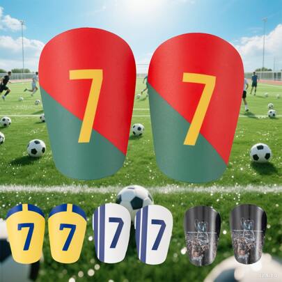 1 Pair Mini Size ABS Material #7 Anti-Collision Football Shin Guards, Professional Football Knee Pads