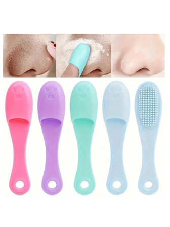 PAORPEVM 1PC Finger Shaped Soft Silicone Nose Brush Cleansing Face Blackhead Removal Cleansing Brush Nose Wing Cleansing Exfoliating Face Washing Brush Care Tool
