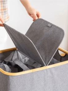 75L/100L/150L 带盖内衬洗衣篮，大容量洗衣篮，带手柄和盖子，可折叠衣物收纳篮，带可拆卸内袋，可收纳衣物、玩具、毛巾