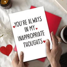 1pc Naughty Birthday Card Love Card Valentine'S Day Card Wedding Card- Humorous Rude Anniversary Greeting, Small Business Thank You Note, Unique Birthday Gift For Husband, Boyfriend - Engagement & Wedding Appropriate