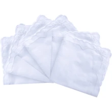 Local Delivery- Ladies Embroidery Cotton White Handkerchiefs Lace Wedding Hankies - Zw-6pcs - View 1