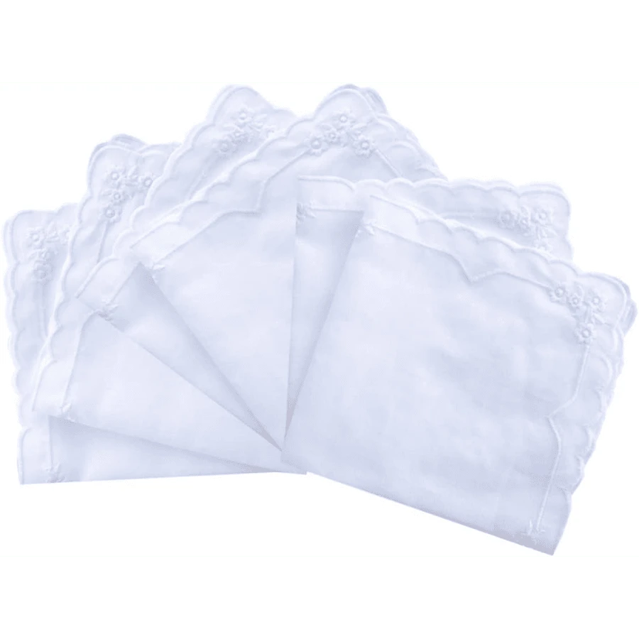 Local Delivery- Ladies Embroidery Cotton White Handkerchiefs Lace Wedding Hankies - Zw-6pcs - View 1