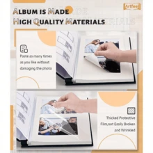 Local Delivery- 1pc Free Scraper + Metal Pen Large Size Album Self-Adhesive Scrapbook, Album For 4x6, 5x7, 8x10 Pictures, DIY Linen Cover Album Youngsters Wedding Family, Christmas Gift, Anniversary, Gift For Mom Valentines Day Gifts - 粉色 - 查看 2