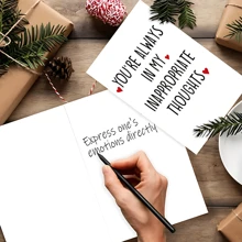 1pc Naughty Birthday Card Love Card Valentine'S Day Card Wedding Card- Humorous Rude Anniversary Greeting, Small Business Thank You Note, Unique Birthday Gift For Husband, Boyfriend - Engagement & Wedding Appropriate