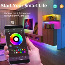 NBBUFF 3.28ft-100ft Led Strip Lights For Room Decor, Change Color In Sync With Music,With 44key Remote And App Control,With Timing Setting,USB Powered For Bedroom,Living Room,Ceiling,Game Rooms,Kitchen,Party Decor,Holiday Gifts