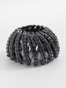 1 Peça Clipe de Cabelo Ajustável Versátil com Cristal de Ninho de Pássaro Vintage, Suporte de Coque Totalmente Com Strass de Estilo, Adequado para Coques, Rabos de Cavalo, Scrunchie Brilhante Antiderrapante, Adequado para Uso Diário, Festas de Festival, Casamentos, Atividades Esportivas e Ao Ar Livre, Acessórios de Cabelo, Grampos de Cabelo, Extensão de Coque, Criador de Coque, Penteado de Coque, Grampos de Penteado