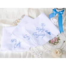 Local Delivery- Ladies Embroidery Cotton White Handkerchiefs Lace Wedding Hankies - C-12件 - 查看 5