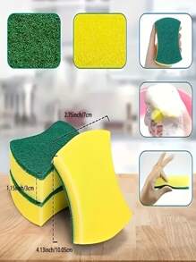 8/16/32Pcs Kitchen Cleaning Sponge Pad Dishware Anti-Scratch Scrubbing Sponge For Kitchen Bathroom And Home Cleaning