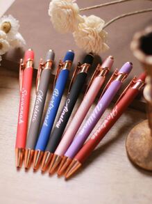 1/5/10/20 Stück individualisierter Text/Logo, personalisierter luxuriöser Soft-Touch rosé-goldener Premium-Gummistift, Aluminum-Schaft Rollerstift, perfektes Geschenk für Brautjungfern, Frauen, Studenten, Lehrer, Familie & Freunde