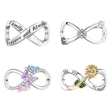 Easvnya New Silver Infinity Love Series Charms, Suitable For DIY Bracelet Necklace Minimalist Pendants, Fashionable Jewelry Making Accessories, Women Birthday Party Gift