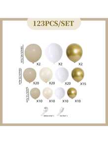 123 Stücke/Set Boho Blumengirlande Ballon Dekorations-Set, inklusive goldene, weiße, champagnerfarbene Ballons, geeignet für Brautparty, Hochzeit, Verlobung, Geburtstags-Dekoration und Hintergrund, Themenfest