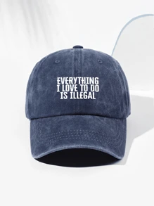 1 Stück Unisex EVERYTHING Buchstaben Muster Retro Baseballkappe, atmungsaktiv, geeignet für Outdoor Sport, Wandern, Alltagskleidung, verstellbar, modisch, vielseitig, Geschenk für Feiertag