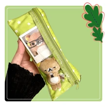 Estojo de lápis em forma de gato estrela, bolsa para canetas com pingente para meninas, estilo minimalista coreano, bolsa para lápis com vários compartimentos, adequada para estudantes, armazenamento, viagem, itens essenciais para a volta às aulas, material escolar, estojo para lápis, mochila escolar