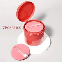 Set de 7 piezas de esponjas de maquillaje con cojín de aire, incluye estuche de almacenamiento, disponibles en forma redonda/de lágrima, para usar en seco y húmedo, ideal para base de polvo, BB cream, etc.