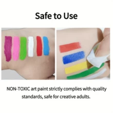 Local Delivery- 20-Color Face & Body Paint Set For Adults - Safe,  Water-Based Creams, Ideal For Halloween, Cosplay & SFX - 0.7fl.Oz Each, Includes 3 Brushes, Cream For Face - 20色/套 - 查看 7