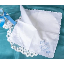 Local Delivery- Ladies Embroidery Cotton White Handkerchiefs Lace Wedding Hankies - Zw-12pcs - 查看 2