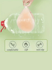 1pair Strapless Invisible Adhesive Bra, Women Silicone Push-Up Backless Breast Lift Sticky Bra For Wedding Dress/Evening Party/Club - Multicolor - View 6