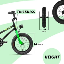Local Delivery- 12 14 16 18 20 24 Inch Bike Front Wheels, Replacement Rubber Bike Tire And Inner Tube Wear-Resistant Cruiser Bicycle Wheels, Black & White & Beige
