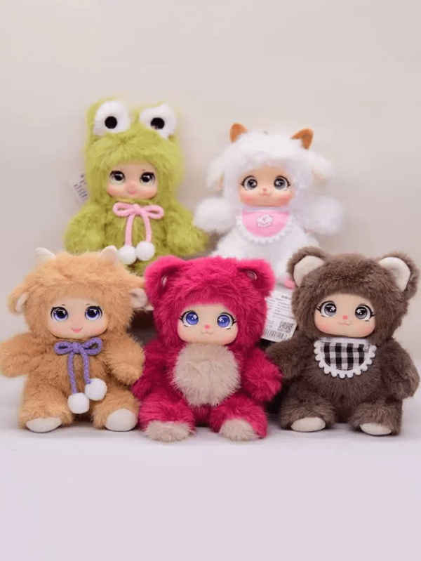 Genuine Teddy Bear, Rabbit, Sheep Plush Doll Bag Charm, Backpack Pendant, Desk Companion Doll Gift (Random Keychain Color)