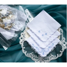 Local Delivery- Ladies Embroidery Cotton White Handkerchiefs Lace Wedding Hankies - Zw-3pcs - View 2