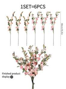 6束90厘米仿真花，适用于墙面、客厅、卧室、婚礼、派对装饰、桌面摆设。可用于家居、书桌、厨房、婚礼、餐桌、中心装饰、办公室、花园、户外、房屋、庭院装饰，适合春、夏、秋、冬四季。 - 彩色 - 查看 3