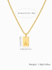 S925 Sterling Silver Personalized Letter A-Z Plate Necklace, Women DIY Jewelry, Suitable Gift For Mother's Day, Anniversary, Birthday For Mom/Girlfriend
