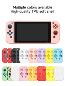 1pc Compatible Solid Color TPU Soft Case Protector For 2 Console, Fits Switch OLED/Standard Switch, Various Color Combinations, Switch Game Accessories, Controller Accessories - Multicolor - View 7