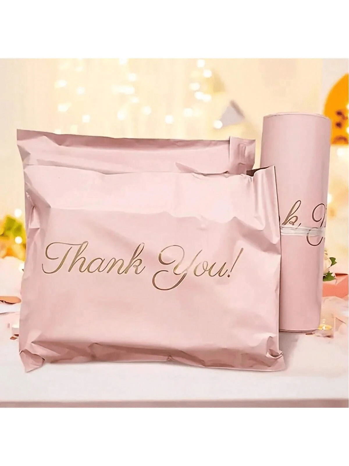 5/10/100 Pieces Pink "Thank You" Waterproof Mailing Bags - For Gifts, Shoes And Party Favors | Plastic Bags For Small Business And Special Occasions