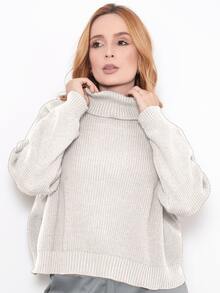 Knit Blouse Turtleneck Winter Cold Women's Elegant Comfortable Casual Long Sleeve Marrie Knit - 沙 - 查看 3