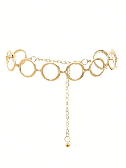 1 st. mångsidig cirkeldekorerad midjekedja för kvinnor, elegant modemidjebälte för klänning höst, höst, halloween