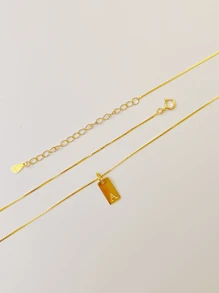 S925 Sterling Silver Personalized Letter A-Z Plate Necklace, Women DIY Jewelry, Suitable Gift For Mother's Day, Anniversary, Birthday For Mom/Girlfriend