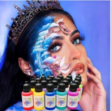 Local Delivery- 20-Color Face & Body Paint Set For Adults - Safe,  Water-Based Creams, Ideal For Halloween, Cosplay & SFX - 0.7fl.Oz Each, Includes 3 Brushes, Cream For Face - 20色/套 - 查看 5