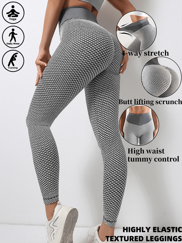Sexy Yoga Leggings Damen nahtlos hohe Taille Fitness Hosen Po-Lifter schlankende Strumpfhosen Sport Gym Formende Leggings