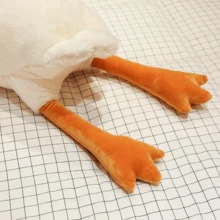 鹅毛绒动物巨型白鹅毛绒枕头，可爱鸭子玩具柔软拥抱天鹅毛绒枕头，适合儿童成人礼物 - 白色 - 查看 6