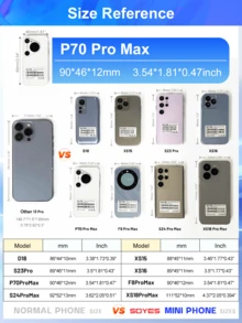 SOYES P70 Pro Max 迷你小尺寸智能手机 Android8.1 3.0 英寸 16GB 2000mAh 面部识别 双卡待机 Play Store 3G - 黑色 - 查看 5