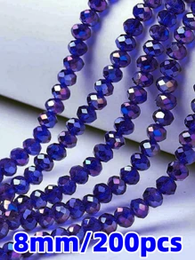 Confezione di perline distanziali sfaccettate in vetro di cristallo d'Austria con sfumatura color champagne da 4/6/8 mm, perline a rondella per la realizzazione di gioielli, braccialetti, collane, orecchini e accessori fai-da-te