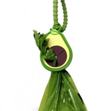 Cute Avocado Shaped Dog Poop Bag Dispenser With Matching Avocado Poop Bag Holder, Suitable For Leash Harness Walking Outdoor