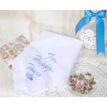 Local Delivery- Ladies Embroidery Cotton White Handkerchiefs Lace Wedding Hankies - J06-3pcs C - 查看 3