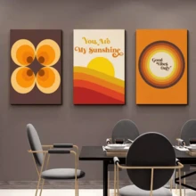 1PC Modern Simple Dining Room Living Room Premium Canvas Painting Bedroom Sofa Background Wall Decoration Painting Optional Frame - Multicolor - View 2