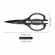 Professionelle Hochleistungsküchenschere - ergonomischer Griff, scharfe Klingen zum Schneiden von Hühnerknochen, Fleisch, Geflügel, Gemüse und mehr für den Haushalt, Nähschere für Stoff, Büroschere, Mehrzweckschere. Geschenk für Frauen. Schwarz