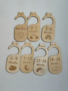 Juego de 7 Piezas/12 Piezas Divisores de armario de bebé de madera para organizar la ropa de bebé desde recién nacido hasta 24 meses, decoración de género neutro para la guardería, regalos para baby shower y decoración familiar - Beis - Ver 13