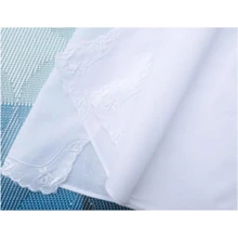 Local Delivery- Ladies Embroidery Cotton White Handkerchiefs Lace Wedding Hankies - F01-3pcs - View 6
