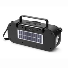 Radio Portátil AM/FM/SW: con carga solar,con Altavoz y Conector para Auriculares, Ideal para Interiores, Exteriores y Emergencias - Rojo - Ver 4