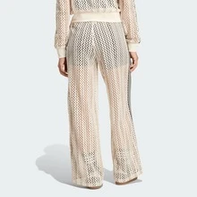Adidas Originals Summer Glow Firebird Track Pants – Crochet Lightweight, Wide‑Leg, 3‑Stripe – Women's SS25 (KC0760) - 神奇白 - 查看 2
