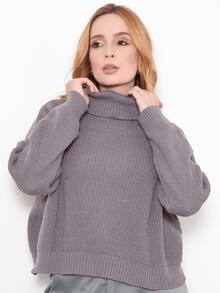 Knit Blouse Turtleneck Winter Cold Women's Elegant Comfortable Casual Long Sleeve Marrie Knit - Castor - 查看 3