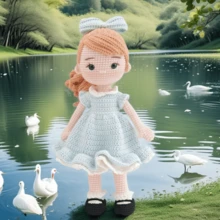 1 Set Häkelset für Anfänger - enthält Material und Anleitungen um ein süßes blaues Kleid für ein kleines Mädchen zu erstellen, Do-It-Yourself Bastel-Set mit Video-Tutorials Schritt-für-Schritt, ideal für Erwachsene als Einstieg ins Stricken - Verschiedenfarbig - Übersicht 6