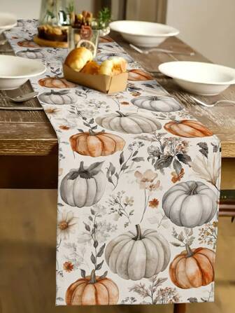 1 件感恩节装饰桌旗、丰收节亚麻桌旗、格子南瓜桌旗、枫叶桌旗、1 个桌旗、4 个餐垫、1 个枕套、3 种产品选择、季节性家居装饰室内/室外派对用品、秋季装饰、感恩节装饰、房间装饰