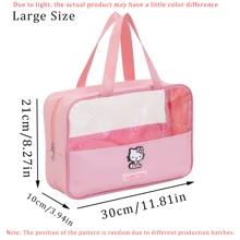 Sanrio 1 pièce Sac Sanrio portable et imperméable. Sac cosmétique, sac de toilette, sac de maquillage, sac de rangement pour les femmes, fournitures scolaires, pour le campus universitaire, les croisières, les plages, les vacances d'été