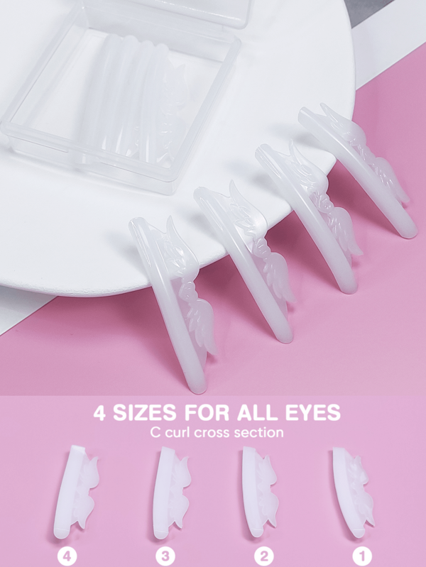 Lomansa 4 Pairs Pretty Lash Lift Pads,Eyelash Lifting Shields,Lash Perming Pads,Soft And Malleable Long,Super Elastic,Fast Upper Hand,Easy To Clean And Reusable,Self-Adhesive, No Glue Required,Suitable For Salon And Diy