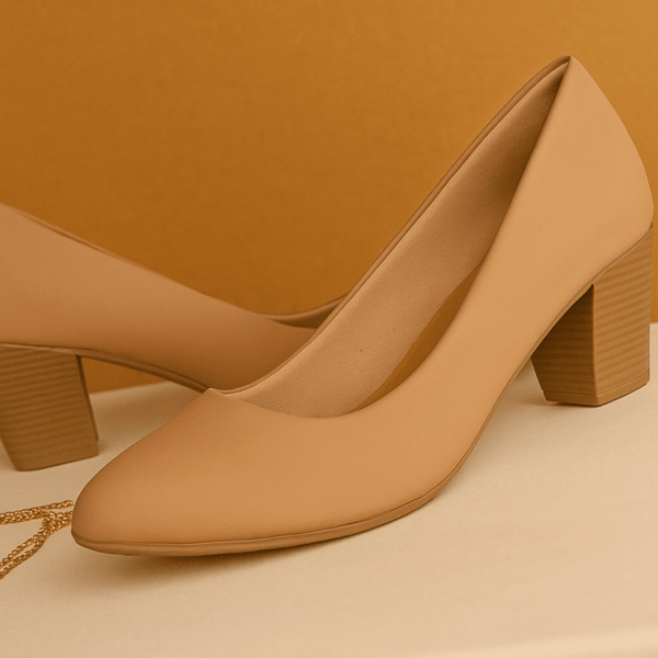 Sapato Scarpin Salto Baixo Clássico Elegância Conforto, Scarpin Bico Fino